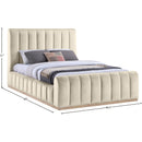 Meridian Amara Cream Velvet Queen Bed IMAGE 9