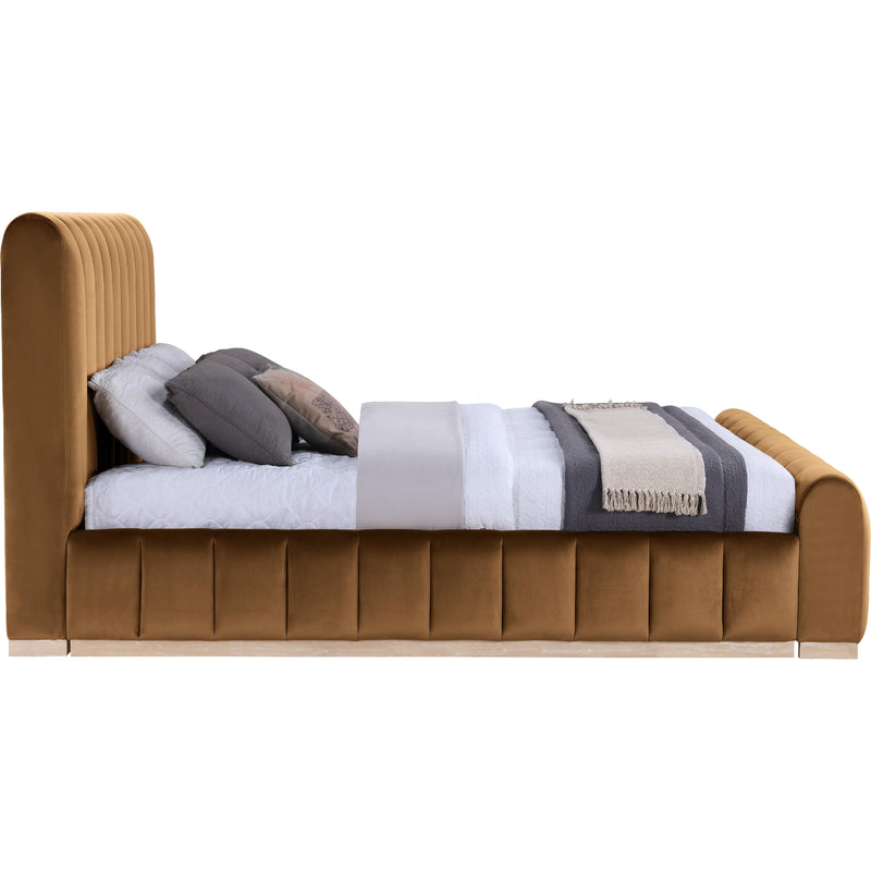 Meridian Amara Saddle Velvet King Bed IMAGE 4