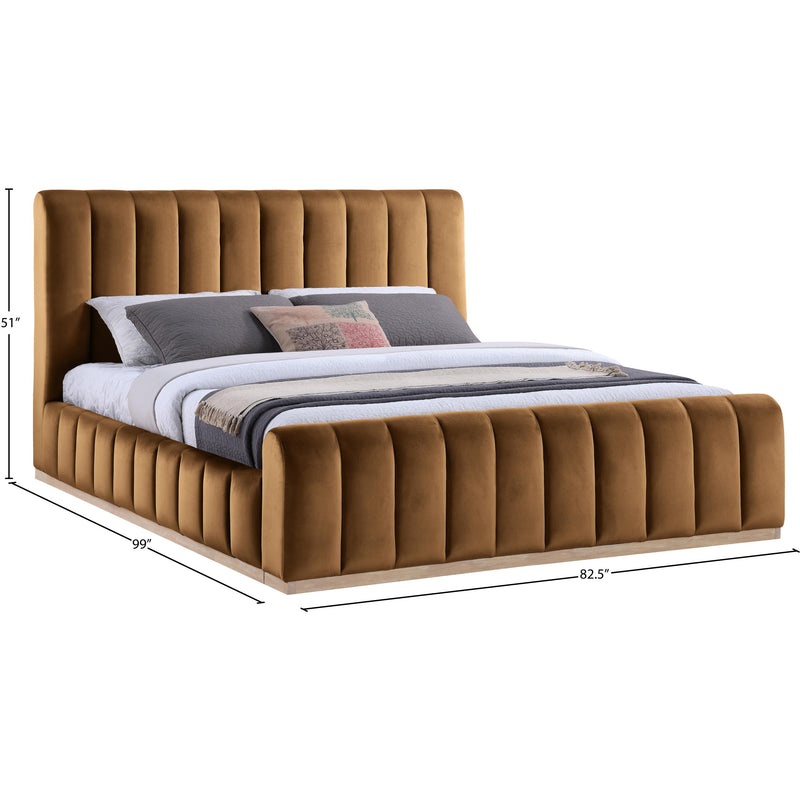 Meridian Amara Saddle Velvet King Bed IMAGE 9