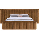 Meridian Amara Saddle Velvet King Bed IMAGE 3