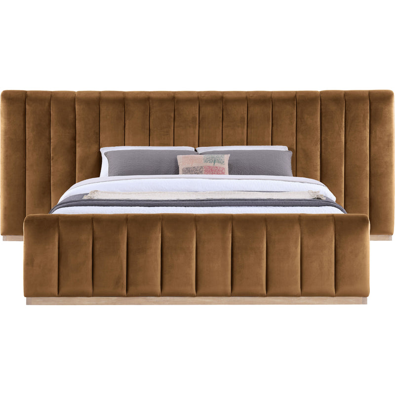 Meridian Amara Saddle Velvet King Bed IMAGE 3