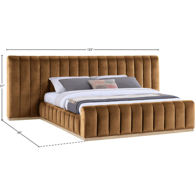 Meridian Amara Saddle Velvet King Bed IMAGE 9