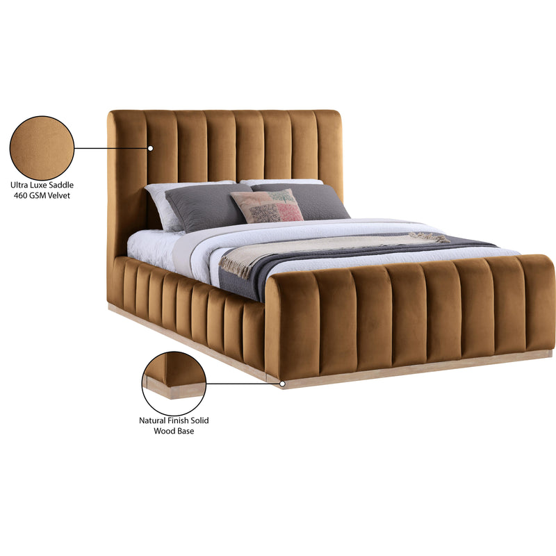Meridian Amara Saddle Velvet Queen Bed IMAGE 10