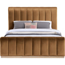 Meridian Amara Saddle Velvet Queen Bed IMAGE 3