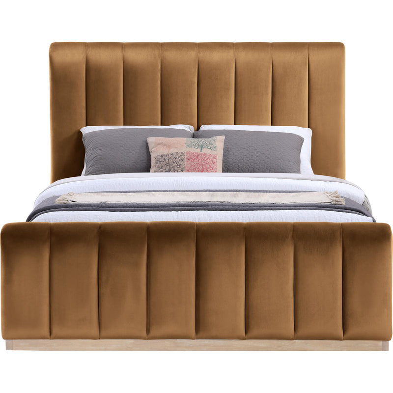 Meridian Amara Saddle Velvet Queen Bed IMAGE 3
