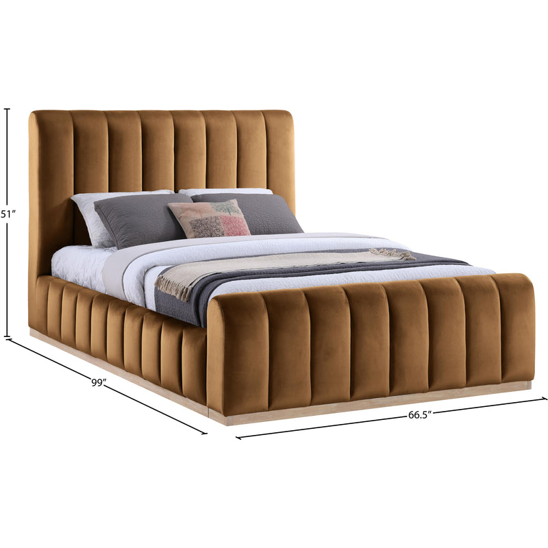 Meridian Amara Saddle Velvet Queen Bed IMAGE 9