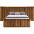 Meridian Amara Saddle Velvet Queen Bed IMAGE 3