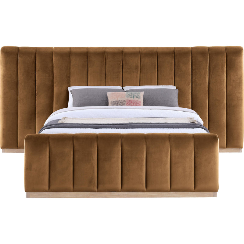 Meridian Amara Saddle Velvet Queen Bed IMAGE 3