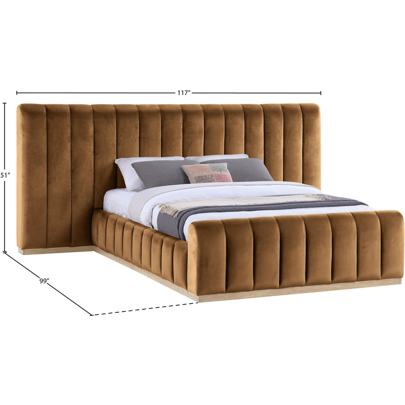 Meridian Amara Saddle Velvet Queen Bed IMAGE 9
