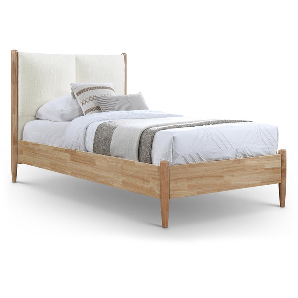 Meridian Arbor Cream Fabric Twin Bed IMAGE 1