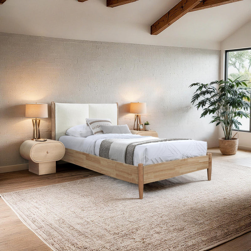 Meridian Arbor Cream Fabric Twin Bed IMAGE 2