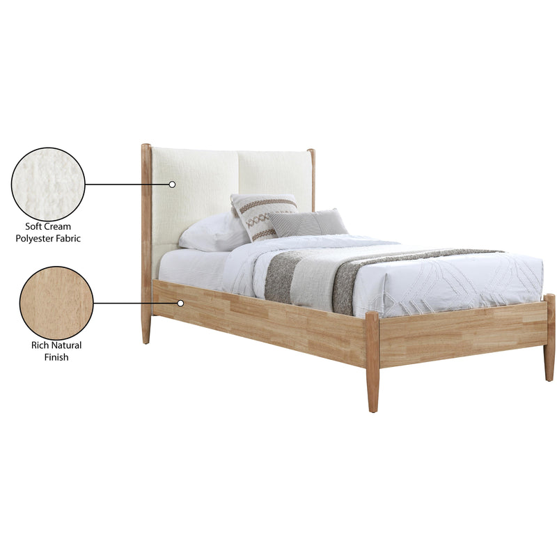 Meridian Arbor Cream Fabric Twin Bed IMAGE 9