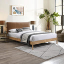 Meridian Asher Cognac Vegan Leather Queen Bed (3 Boxes) IMAGE 2