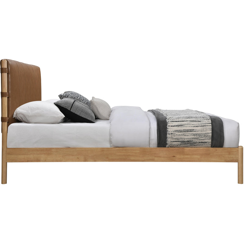 Meridian Asher Cognac Vegan Leather Queen Bed (3 Boxes) IMAGE 4