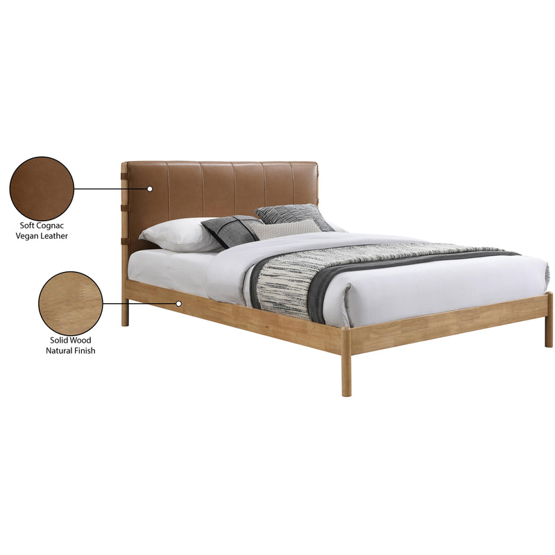 Meridian Asher Cognac Vegan Leather Queen Bed (3 Boxes) IMAGE 8