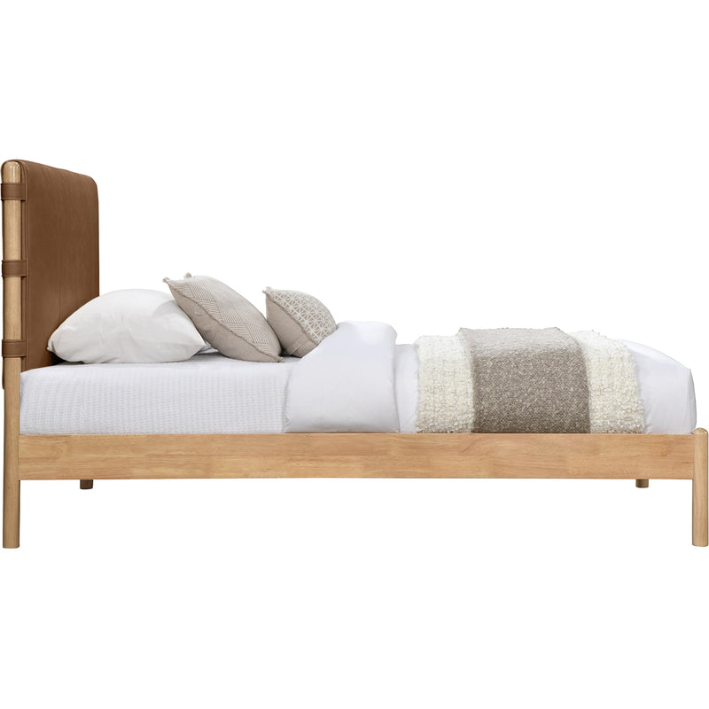 Meridian Asher Cognac Vegan Leather Twin Bed (3 Boxes) IMAGE 4