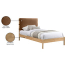 Meridian Asher Cognac Vegan Leather Twin Bed (3 Boxes) IMAGE 8