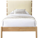 Meridian Asher Cream Vegan Leather Twin Bed (3 Boxes) IMAGE 3