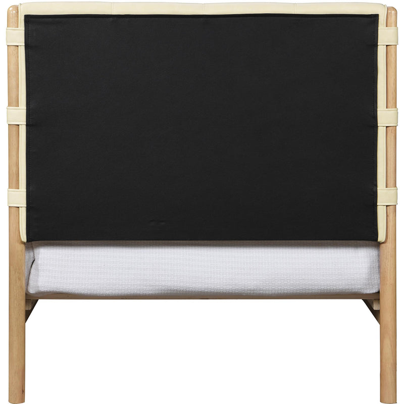 Meridian Asher Cream Vegan Leather Twin Bed (3 Boxes) IMAGE 5