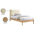 Meridian Asher Cream Vegan Leather Twin Bed (3 Boxes) IMAGE 8