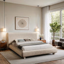  Meridian Blair Beige Fabric Upholstered Full Bed IMAGE 2