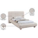  Meridian Blair Beige Fabric Upholstered Twin Bed IMAGE 10