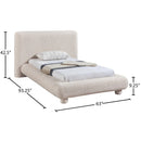  Meridian Blair Beige Fabric Upholstered Twin Bed IMAGE 9