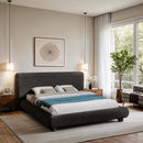  Meridian Blair Black Fabric Upholstered Queen Bed IMAGE 2