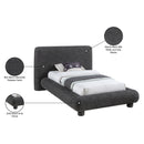  Meridian Blair Black Fabric Upholstered Twin Bed IMAGE 10