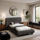  Meridian Blair Black Fabric Upholstered Twin Bed IMAGE 2