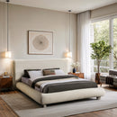  Meridian Blair Cream Fabric Upholstered Queen Bed IMAGE 2