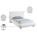  Meridian Blair Cream Fabric Upholstered Twin Bed IMAGE 10