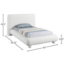  Meridian Blair Cream Fabric Upholstered Twin Bed IMAGE 9