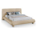  Meridian Blair Beige Chenille Fabric Upholstered Queen Bed IMAGE 1