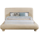  Meridian Blair Beige Chenille Fabric Upholstered Queen Bed IMAGE 3