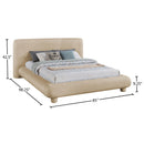  Meridian Blair Beige Chenille Fabric Upholstered Queen Bed IMAGE 9