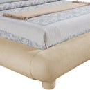  Meridian Blair Beige Chenille Fabric Upholstered Twin Bed IMAGE 6