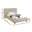  Meridian Blair Beige Chenille Fabric Upholstered Twin Bed IMAGE 9