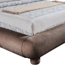  Meridian Blair Brown Chenille Fabric Upholstered King Bed IMAGE 6