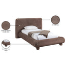  Meridian Blair Brown Chenille Fabric Upholstered Twin Bed IMAGE 10