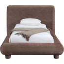  Meridian Blair Brown Chenille Fabric Upholstered Twin Bed IMAGE 3