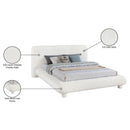  Meridian Blair Cream Chenille Fabric Upholstered Full Bed IMAGE 10