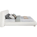  Meridian Blair Cream Chenille Fabric Upholstered Full Bed IMAGE 4