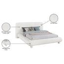  Meridian Blair Cream Chenille Fabric Upholstered King Bed IMAGE 10