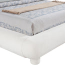  Meridian Blair Cream Chenille Fabric Upholstered King Bed IMAGE 6