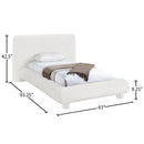  Meridian Blair Cream Chenille Fabric Upholstered Twin Bed IMAGE 9