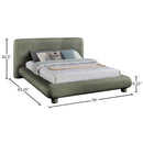  Meridian Blair Green Chenille Fabric Upholstered Full Bed IMAGE 9