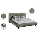  Meridian Blair Green Chenille Fabric Upholstered Queen Bed IMAGE 10