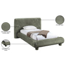  Meridian Blair Green Chenille Fabric Upholstered Twin Bed IMAGE 10