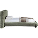  Meridian Blair Green Chenille Fabric Upholstered Twin Bed IMAGE 4